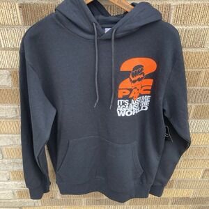 2Pac Me Against The World Black/Orange Men's Medium Hoodie NWOT Tupac Shakur Rap